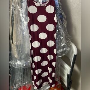 Burgundy midi dress